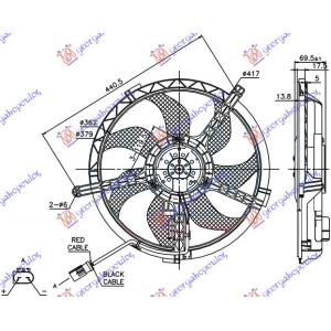 VENTILATOR KOMPLET (2 PIN) MINI COOPER/ONE (R56) (2006-2011) (OEM: 17422754854)