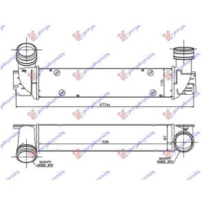 HLADNJAK INTERKULERA 3.0 (325D - 330D)DIZEL BMW SERIES 3 (E92/93) COUPE/CABRIO (2007-2011) (OEM: 17517789333, 17517800680)