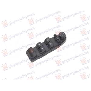 PREKIDAC U PREDNJIM VRATIMA (4 TASTERA) (ELEKTRO-SKLOPIV RETROVIZOR) (18 PIN) Leva str. BMW SERIES 3 COUPE/CABRIO 2007-2011 (E92/E93) (OEM: 61319125322, 61319132181, 61319180309)