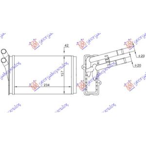 GREJAC KABINE (M)+/ - AC (235x155) AUDI 80 (1986-1991) (OEM: 8D1819030A, 8D1819030B)