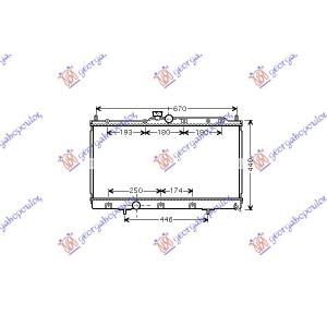 HLADNJAK MOTORA 1.3i 16V 1.6i 16V 2.0i 16V (37.5x68.5x16) MITSUBISHI LANCER SEDAN (2008-) (OEM: MR968857)