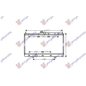 HLADNJAK MOTORA 1.3/1.6/2.0 BENZIN (MAN) (685x375) (KOYO) MITSUBISHI LANCER SEDAN (2008-) (OEM: MR968857)