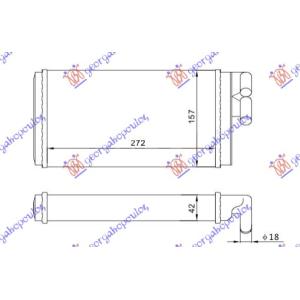 GREJAC KABINE (M)+/ - AC (275x158) AUDI 100 (1982-1990) (OEM: 443819030, 443819031B, 443819031C)