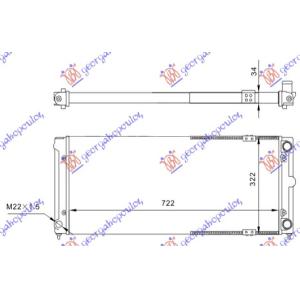 HLADNJAK MOTORA 1.6 - 1.8 +A/C (72x32) VW PASSAT (1989-1993) (OEM: 353121253AD, 353121253G)