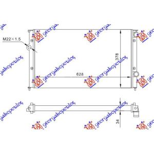 HLADNJAK MOTORA 1.9TDI (62,5x37,9x3,2) VW PASSAT (1989-1993) (OEM: 1H0121253AC, 1H0121253AE)