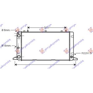 HLADNJAK MOTORA 1.6 - 2.0 (62x32) AUDI 80 (1991-1994) (OEM: 893121251H)