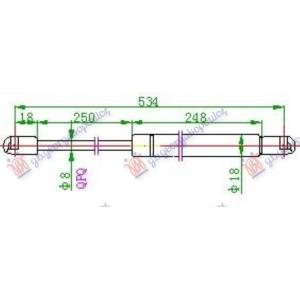 AMORTIZER GEPEK VRATA 5 VRATA (534.5L-585N) FORD MONDEO (2000-2007) (OEM: 1219986, 1S71A406A10CD)