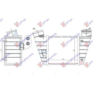 HLADNJAK INTERKULERA 1.8T (S3) (185x165x85) Leva str. AUDI A3 (1996-2003) (OEM: 8L9145805C, 8L9145805G)