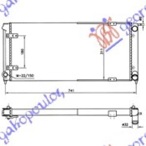 HLADNJAK MOTORA BENZIN - DIZEL +A/C (67.5x32x3.4) VW GOLF II (1984-1988) (OEM: 191121251C)