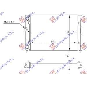 HLADNJAK MOTORA 1.4 - 1.6 (43x32) VW GOLF III (1992-1998) (OEM: 6N0121253A, 6N0121253B)