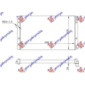 HLADNJAK MOTORA 1.6 - 1.8 - 2.0 (63x38) VW GOLF III (1992-1998) (OEM: 1H0121253BA, 1H0121253BM)