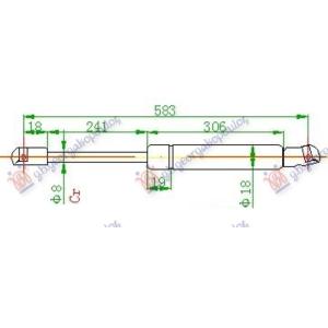 AMORTIZER GEPEK VRATA KARAVAN (583L-360N) VW GOLF III (1992-1998) (OEM: 1H9827550A)