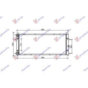 HLADNJAK MOTORA 1.8 - 2.0 - 1.9D - 2.4D (72x32) VW TRANSPORTER (T4) (1991-1996) (OEM: 701121253, 7D0121253)