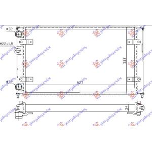 HLADNJAK MOTORA 1.4/1.6 BENZIN - 1.7/1.9 SDi (-AC) (52x32) (VALEO) VW CADDY VAN 1996-2004 (9K9B) (OEM: 6K0121253K, 6K0121253P)