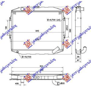 HLADNJAK 2.5TDi M/A +/ - A/C (45x59.8x5.3)BAKAR MITSUBISHI PAJERO (1996-2001) (OEM: MB422130)