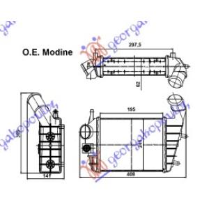 HLADNJAK INTERKULERA 1.9 - 2.4 JTD (240x195x62) ALFA ROMEO 156 (1997-2003) (OEM: 60619007)