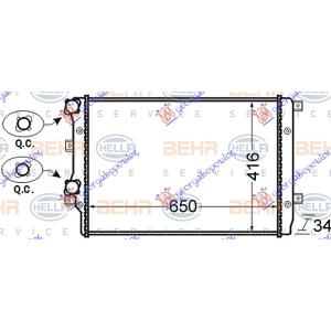 HLADNJAK MOTORA 1.2/1.4/1.6/1.8 Tsi BENZIN - 1.9 TDi DIZEL (650x410) (MARELLI) VW JETTA 2005-2010 (1K2) (OEM: 1K0121253AA, 1K0121253H, 5K0121253D)