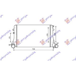 HLADNJAK INTERKULERA 2.0TDi (615x398x32)CJAA 138PS VW GOLF VI (2008-2013) (OEM: 1K0145803AE)