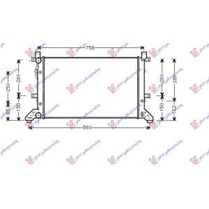 HLADNJAK MOTORA 2.3 BENZIN/2.5 - 2.8TDI MANUALNI(67.9x39.9 VW LT (1998-2006) (OEM: 2D0121253)