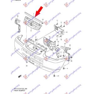 LAJSNA PVC MASKE HROM (O) SUZUKI ALTO (2003-2008) (OEM: 71742M79G00-0PG, 71742M79G000PG)