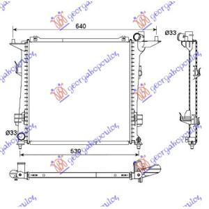 HLADNJAK MOTORA 2.0 CRDi DEISEL (450x440x16) (KOYO) KIA CEED 5D 2007-2010 (ED) (OEM: 25310-1H800, 253101H800, 253102L800)