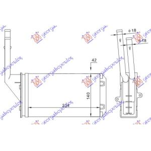 GREJAC KABINE (M) +/ - AC (234x140) CITROEN SAXO (1996-1999) (OEM: 644872)