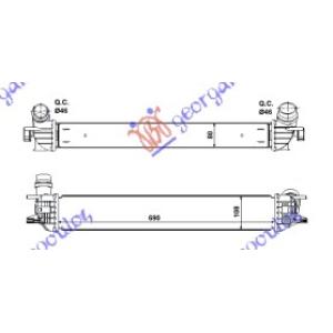 HLADNJAK INTERKULERA 1.6i16V - 1.5DCi (690x112x80) RENAULT LAGUNA (2007-2015) (OEM: 144610001N)