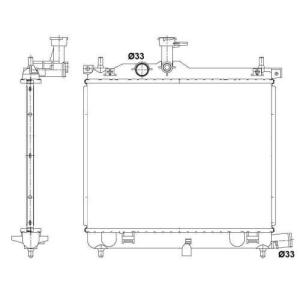 HLADNJAK MOTORA 1.2i - 16V (44.5x35)MANUAL HYUNDAI i10 (2007-2010) (OEM: 25310-0X100, 25310-0X110, 25310-0X400)