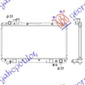 HLADNJAK MOTORA 2.0i16V+/ - AC (35x69.8) TOYOTA RAV 4 (XA10) (1995-1998) (OEM: 16400-7A110, 164007A110)