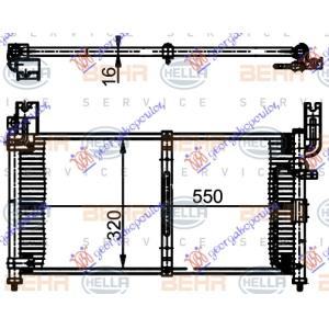 HLADNJAK KLIME 1.3 - 1.6 - 1.8 (55x32x2.0) SUZUKI BALENO SDN (1994-1998) (OEM: 9531060G40, 9531060G41)