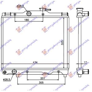 HLADNJAK MOTORA 1.0 - 1.3 (32.5x43.5) TOYOTA STARLET (EP 91) (1996-1999) (OEM: 16400-11320, 1640011320)