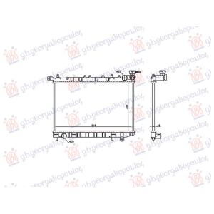 HLADNJAK MOTORA 1.4/1.6 BENZIN (+/-AC) (528x320) (CREVA 35-35) (NRF) NISSAN ALMERA H/B 1996-1998 (N15) (OEM: 214100M100)