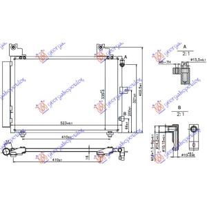 HLADNJAK KLIME 1.3 BENZ (49.6x35.1)2 ULAZ/FILT DAIHATSU TERIOS (1997-2006) (OEM: 8846-87406, 884687406, 8846087406)