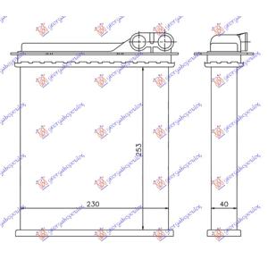 GREJAC KABINE (M) (255x230x42) - 97 RENAULT ESPACE (1992-2003) (OEM: 6025170678, 6025170679)