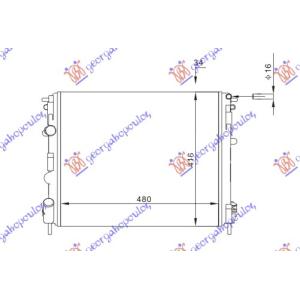 HLADNJAK BENZIN - DIZEL (48x41)SA SENZ - BEZ CEV (KLIZN RENAULT KANGOO (1998-2003) (OEM: 2140000QAY, 7700430784, 7711134331)