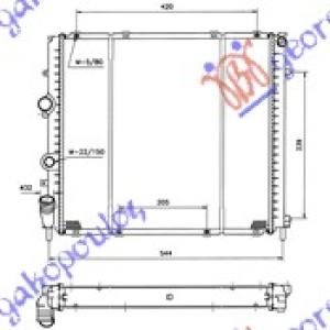 HLADNJAK MOTORA DIZEL (48x44x47) SA SRAFOM RENAULT KANGOO (1998-2003) (OEM: 7700301171)