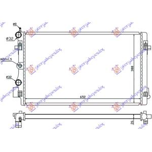 HLADNJAK MOTORA - A/C (43x41) BEZ VENTILATORA SEAT IBIZA (2008-2012) (OEM: 6Q0121201HA, 6Q0121253J, 6Q0121253K)