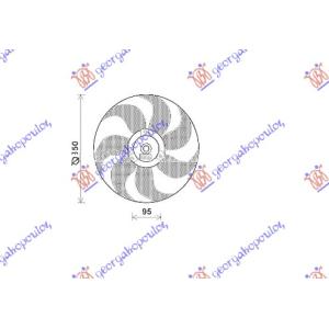 VENTILATOR ( - A/C) (MOTOR+ELISA) BENZIN - DIZEL VW POLO (1994-1999) (OEM: 6N0959455C)