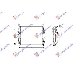 HLADNJAK MOTORA 1.5cc DCi (+/-AC) (46x47) (NISSENS) RENAULT KANGOO 2003-2008 (KC0/KC1) (OEM: 8200072712)