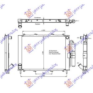 HLADNJAK MOTORA I KLIME (51x38x3.8) (NRF) RENAULT KANGOO 2003-2008 (KC0/KC1) (OEM: 504084141, 8200732379)