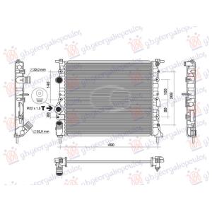 HLADNJAK MOTORA BENZIN (-AC) (430x380) BEZ PUMPE (NRF) RENAULT KANGOO 2003-2008 (KC0/KC1) (OEM: 7700836301, 8200049077)
