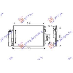 HLADNJAK KLIME 1.4cc8V 1.6cc16V 5D (51x38 RENAULT KANGOO (2003-2008) (OEM: 8200.221.132, 8200221132)