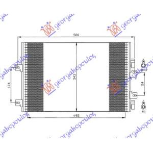 HLADNJAK KLIME 1.5cc DIZEL (50x34) 03 - RENAULT KANGOO (2003-2008) (OEM: 8200137650)