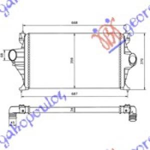 HLADNJAK INTERKULERA 1.9 T.D. (580x360x34) CITROEN XANTIA (1993-2001) (OEM: 96122111)