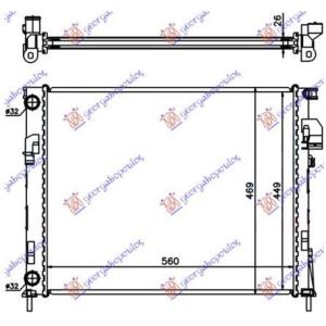 HLADNJAK MOTORA 2.0 BENZIN 1.9DIZEL (560x450x26)LEMLJEN RENAULT TRAFIC (2002-2006) (OEM: 4408645, 91166001)