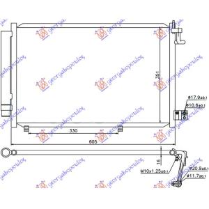 HLADNJAK KLIME BENZIN - 1.4TDCi (57.5x36) FORD FIESTA (2008-2013) (OEM: 1513108, 1521951, 1526277)