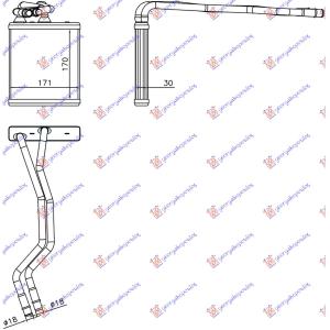 GREJAC KABINE (170x171x30) FORD FIESTA (2008-2013) (OEM: 1573046, 1743436, 8V5118B539AA)