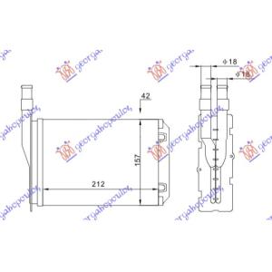 GREJAC KABINE (M) +/ - AC 212x157 RENAULT EXPRESS (1995-1998) (OEM: 7701027078)