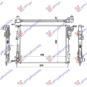 HLADNJAK 2.0CDTi - AC (56x44.9)BEZ START/STOP RENAULT TRAFIC (2006-2014) (OEM: 2140000Q0C, 4416948, 93854164)