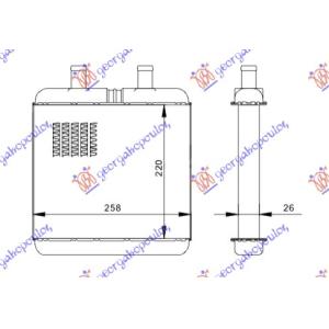 GREJAC KABINE (B) +/ - AC (220x255) 99 - 01 IVECO DAILY (2000-2007) (OEM: 504026720, 504094083)